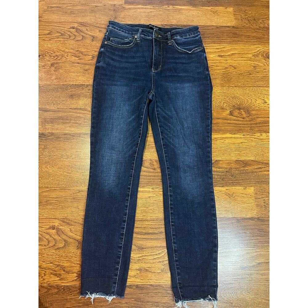 Judy Blue Skinny Jeans Women’s 9/29 Medium Wash Raw Hem Stretch Denim Mid Rise